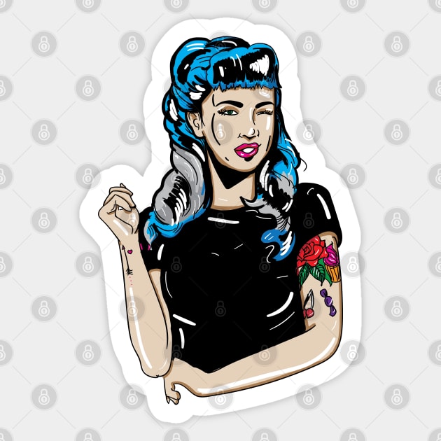 Rockabilly Rebel Girl Sticker by silentrob668